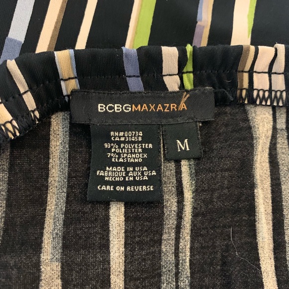 BCBGMaxazria Multi Stripe Faux Wrap Skirt - Picture 5 of 8